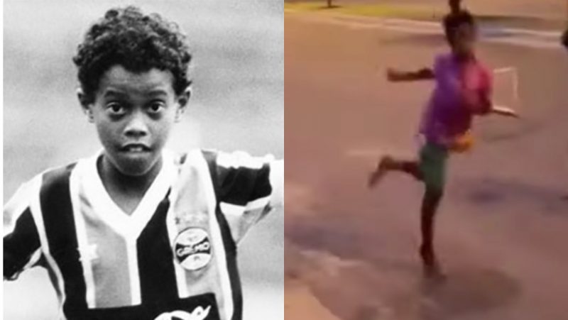 O craque quando era menino e o seu poss&iacute;vel sucessor – Foto: Reprodu&ccedil;&atilde;o