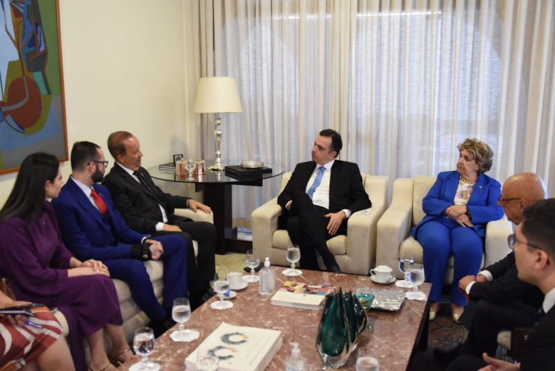 Governador Jorginho Mello em reuni&atilde;o com Senador Rodrigo Pacheco – Foto: Divulga&ccedil;&atilde;o