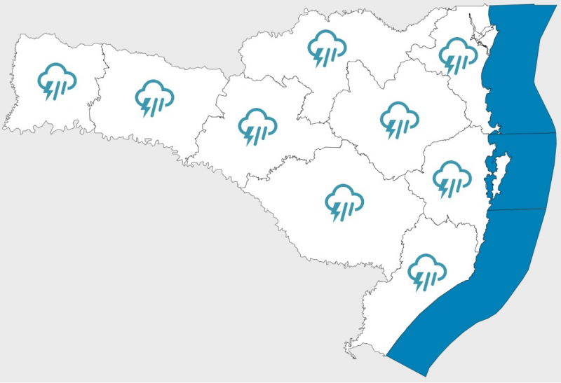 Chuvas em todas as regiões de Santa Catarina. &#8211; Foto: Defesa Civil/Divulgação/ND