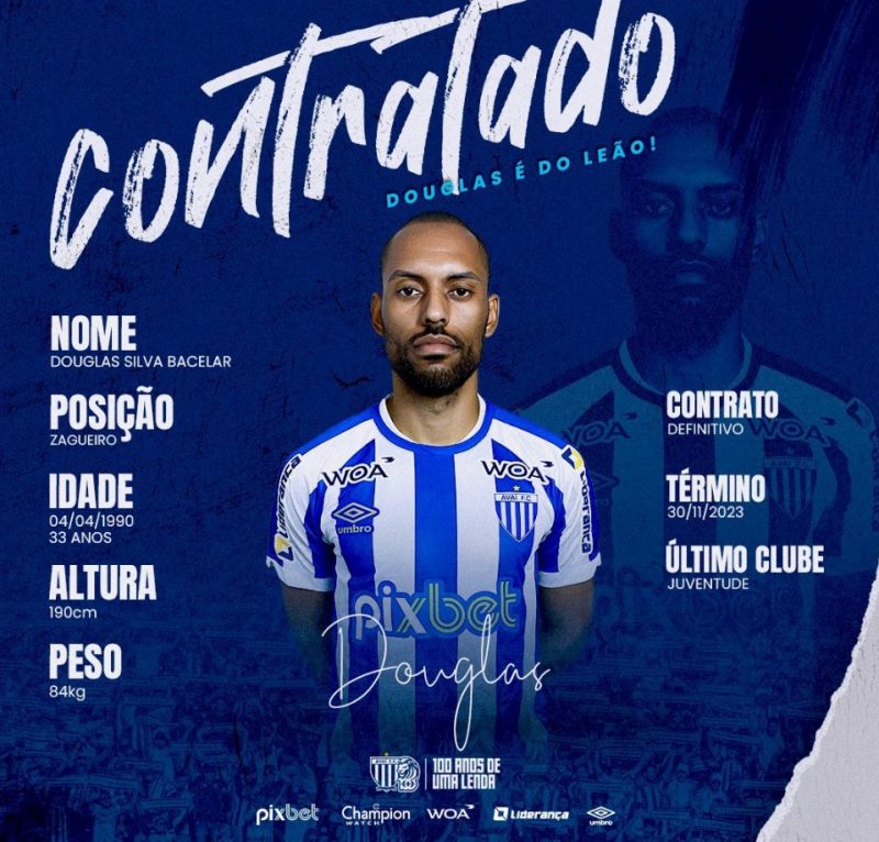 Douglas, zagueiro do Ava&iacute; – Foto: Ava&iacute; FC/Divulga&ccedil;&atilde;o/ND