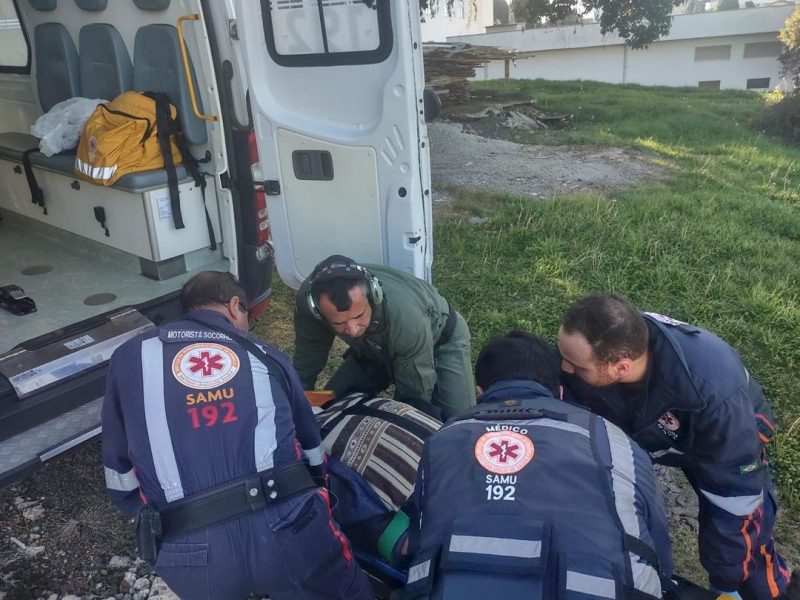 V&iacute;tima sofreu um traumatismo cranioencef&aacute;lico e foi encaminhado para Hospital de Lages – Foto: @pmscaguia04/Instagram/Reprodu&ccedil;&atilde;o/ND