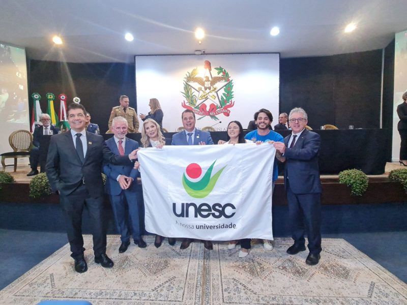 A sess&atilde;o solene da Assembleia Legislativa foi realizada em homenagem aos 55 anos da Unesc – Foto: Thiago Silva/Divulga&ccedil;&atilde;o/ND