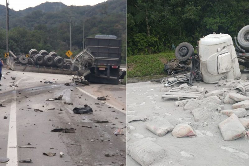 Caminh&atilde;o tombou na BR-376 – Foto: Divulga&ccedil;&atilde;o/ND