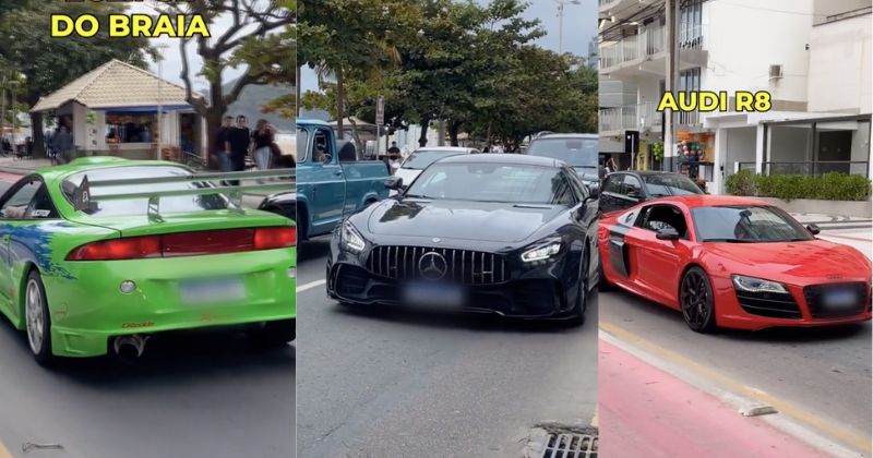 Carrões fazem sucesso na avenida Atlântica