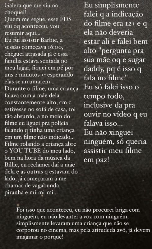 Melissa Oliveira se pronunciou no seu Instagram. – Foto: Instagram/Reprodu&ccedil;&atilde;o/ND