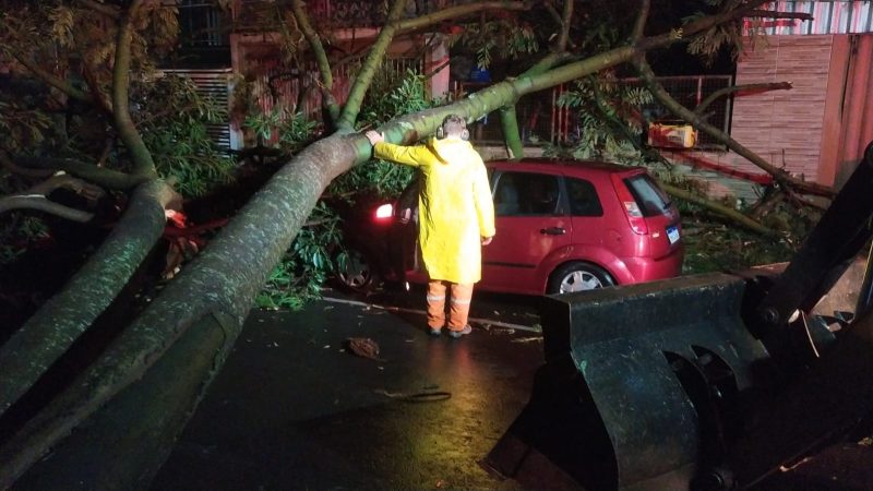 Dez cidades de SC decretaram situação de emergência após passagem de ciclone – Foto: Defesa Civil Chapecó/Reprodução/ND