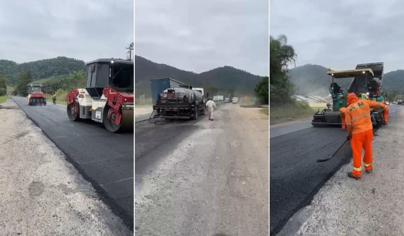 Tr&acirc;nsito pode ficar em pare e siga nesta semana devido aos trabalhos, iniciados nesta segunda-feira (3) – Foto: DNIT/Reprodu&ccedil;&atilde;o/ND