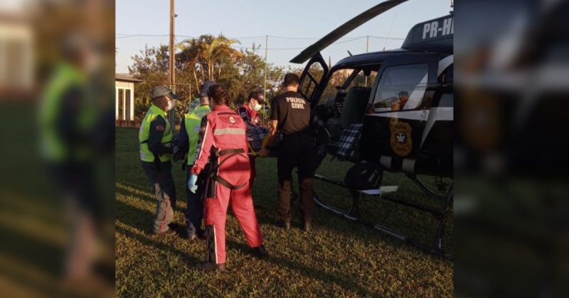 Ap&oacute;s choque el&eacute;trico, homem sofre queimaduras de 3&ordm; e cai de altura de 5 metros em I&ccedil;ara – Foto: Saer/Sarasul/Divulga&ccedil;&atilde;o/ND