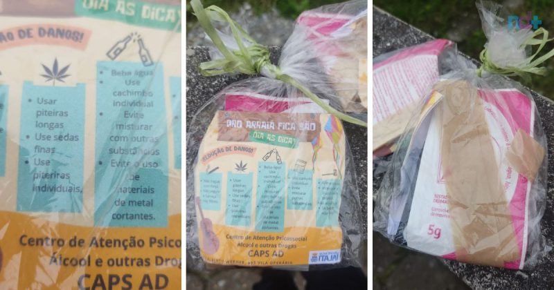 kits contavam com lubrificante íntimo e seda para fumo