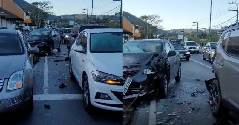 Colisão ocorreu na SC-404, cruzamento com a Avenida Madre Benvenuta e deixou uma mulher ferida