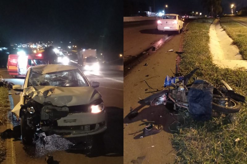 O motociclista morreu no local do acidente. 