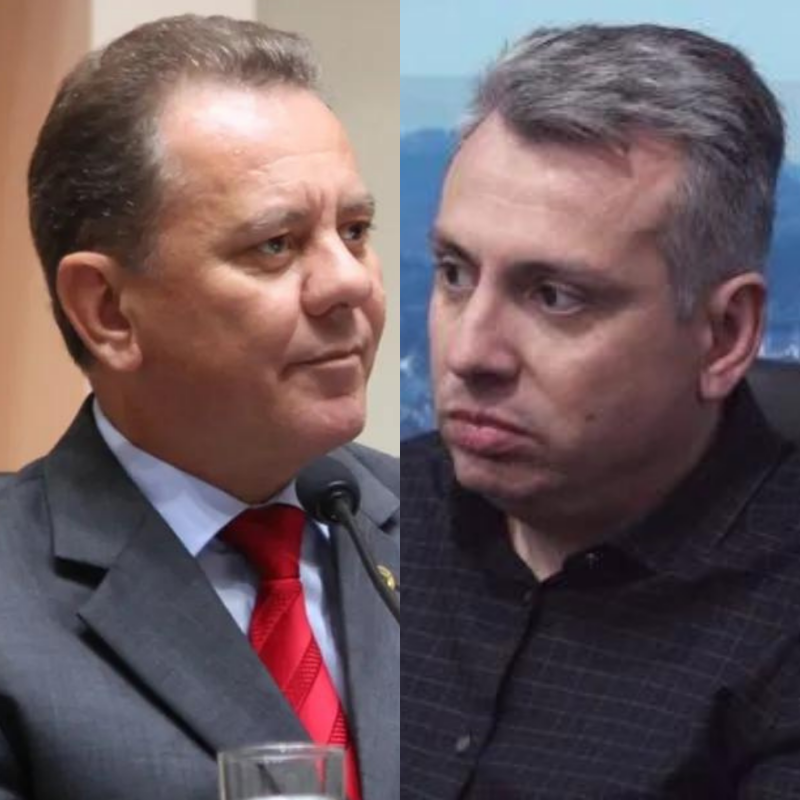 Joares Ponticelli (à esquerda), ex-prefeito de Tubarão, e seu vice, Caio Tokarski, renunciaram aos cargos no ano passado; Ponticelli já concorre a uma vaga na Câmara Municipal da cidade do Sul do estado – Foto: Reprodução Internet/ND