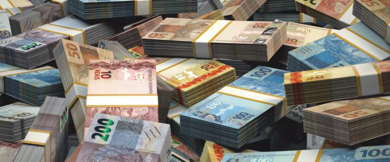 Notas de dinheiro empilhadas