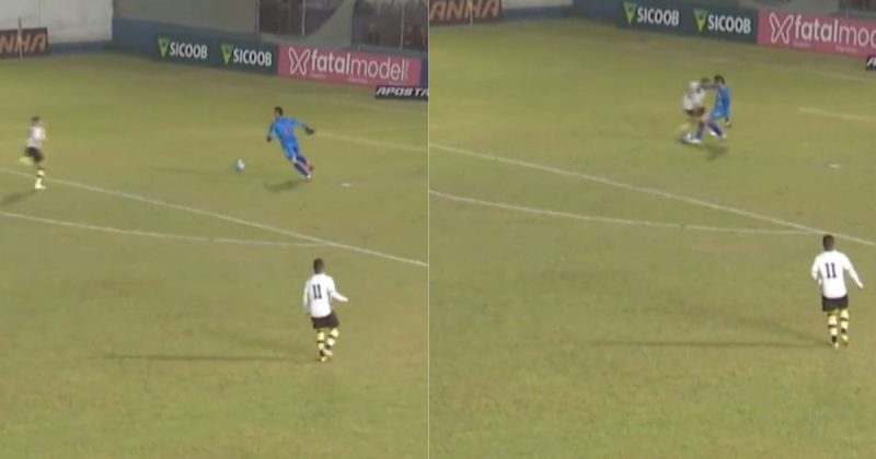 Goleirão do Brusque "abusou" do sangue frio e driblou atacante do São Bernardo na Série C