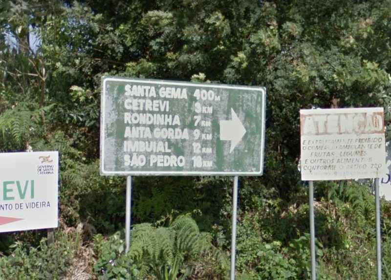 Jovem de 21 anos foi morta ap&oacute;s atropelamento na &aacute;rea rural de Videira nesta sexta-feira (21) – Foto: Google Street View/Divulga&ccedil;&atilde;o/ND