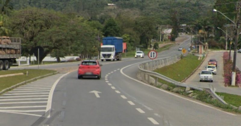BR-470 in Ascurra, near where the suspects approached the truck driver – Photo: Google Street View/Disclosure/ND