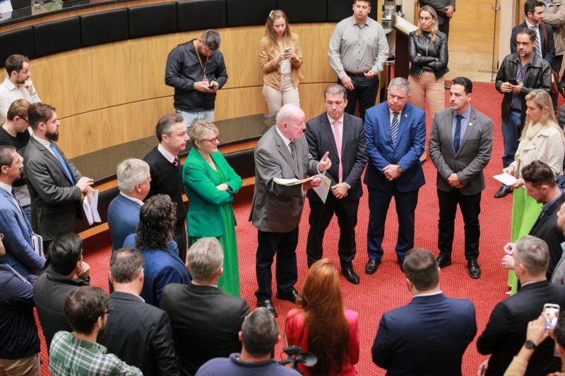 Deputados das Comiss&otilde;es de Constitui&ccedil;&atilde;o e Justi&ccedil;a, Finan&ccedil;as e Tributa&ccedil;&atilde;o, e Educa&ccedil;&atilde;o, debatem pontos do programa – Foto: Ag&ecirc;ncia Alesc