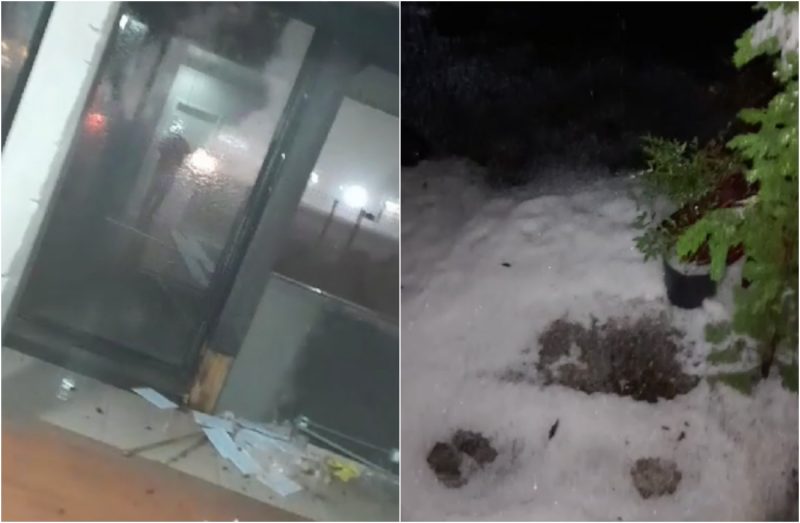 granizo se acumulou em campos novos