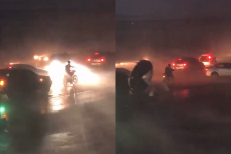 Fúria do vento impressiona em Chapecó. 