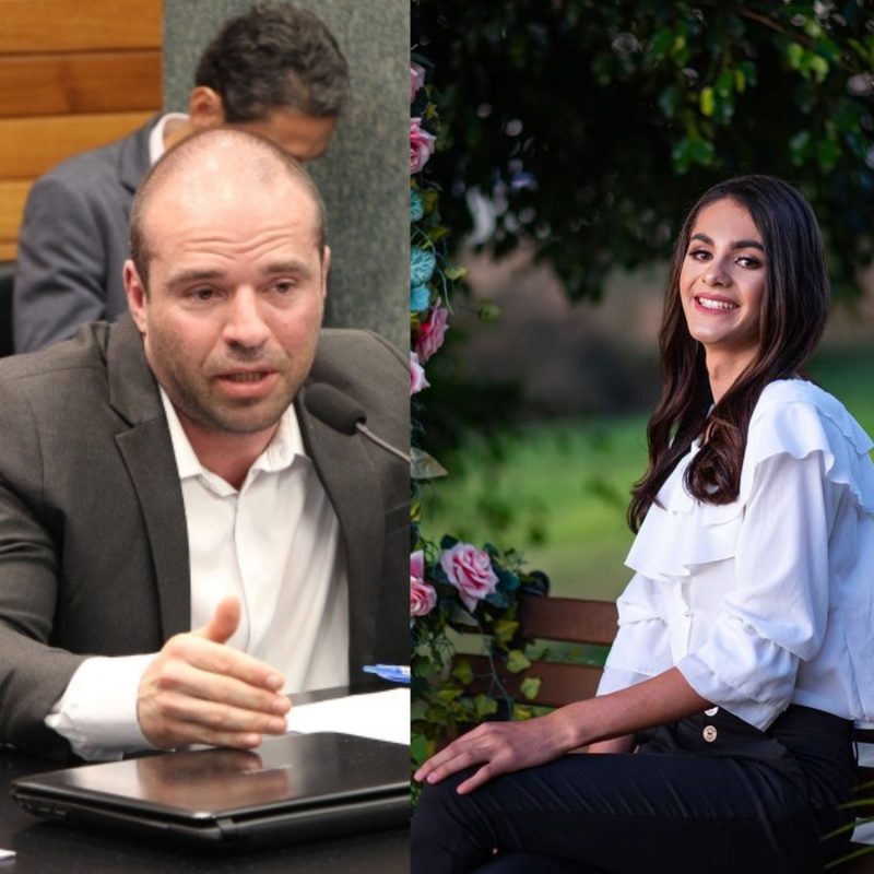 Deputado Jess&eacute; Lopes (PL) &eacute; acusado de transfobia por candidata trans – Foto: Reprodu&ccedil;&atilde;o/Alesc; Reprodu&ccedil;&atilde;o/Arquivo Pessoal