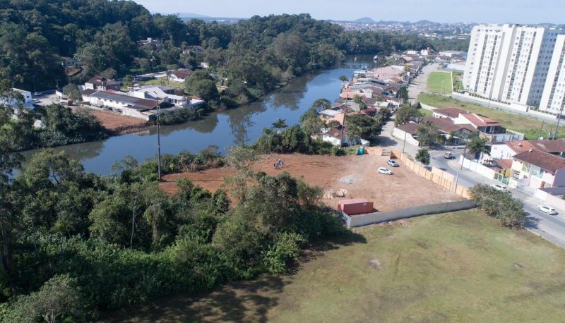 The bridge layout will connect Placido Olympio street at the corner of Porto Belo with Aube street, near the entrance to the alternative museum Casa Fritz – Photo: Joinville City Hall/Disclosure