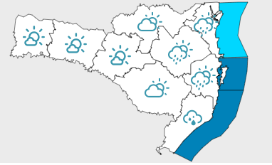 Quarta-feira com chance de chuva fraca e isolada no Litoral. Nas demais regi&otilde;es ser&aacute; de sol com poucas nuvens. – Foto: Defesa Civil/Divulga&ccedil;&atilde;o/ND