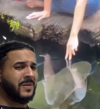 Pirarucu quase ‘tira peda&ccedil;o’ da m&atilde;o de mulher – Foto: Reprodu&ccedil;&atilde;o/ND