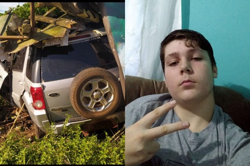 O jovem morreu após bater em uma árvore em Itapiranga. 