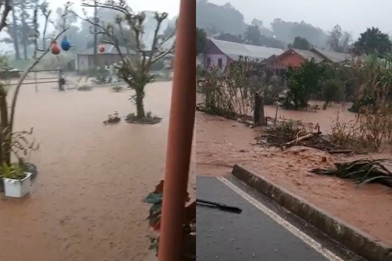 O município foi atingido por uma chuva intensa. 