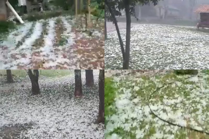 A tempestade de granizo deixou estragos em munic&iacute;pios do Oeste de SC. – Foto: Internet/Reprodu&ccedil;&atilde;o/ND