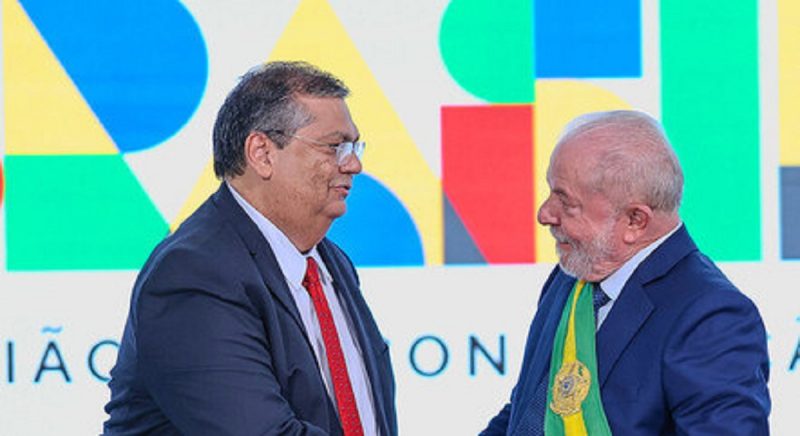 Ministro da Justiça, Flávio Dino e o presidente Luiz Inácio Lula da Silva