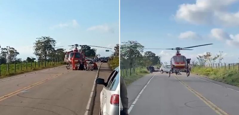 Ve&iacute;culos acabaram se envolvendo em acidente em rodovia que liga Presidente Get&uacute;lio a Rio do Sul na tarde deste domingo (2) – Foto: Bombeiros Volunt&aacute;rios de Presidente Get&uacute;lio/Divulga&ccedil;&atilde;o/ND