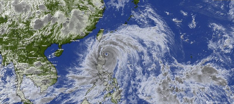 O supertufão, de acordo com meteorologistas pode avançar rumo a Taiwan, Hong Kong e China até o final desta semana