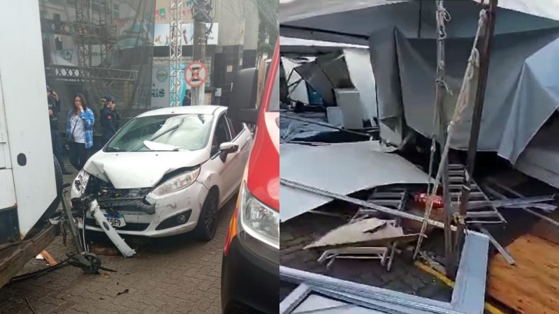 Motorista embriagado destrói evento em Itapema