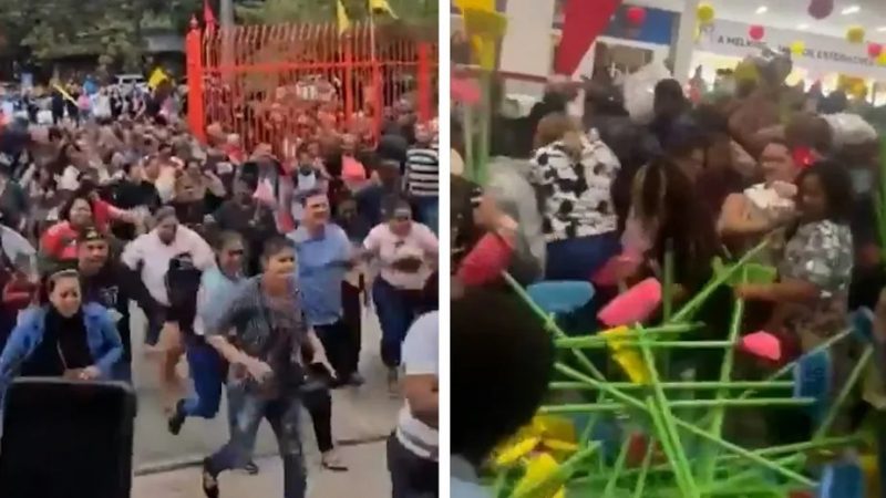 Corrida por descontos: clientes se atrapalham na 'guerra das vassouras' em loja de utensílios para o lar 