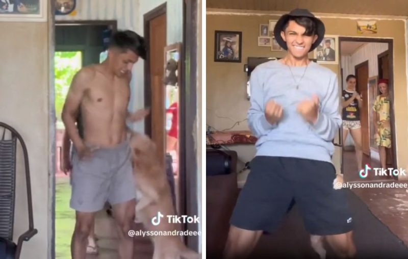 Vira-lata pega ranço de brega funk e morde dono em local inusitado após dancinha