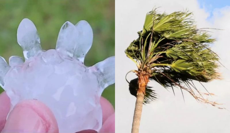 Segunda a Defesa Civil, o tempo nesta quinta-feira começou com possibilidade de chuvas e granizo e com possibilidade de rajadas de vento que podem superar os 60 km/h