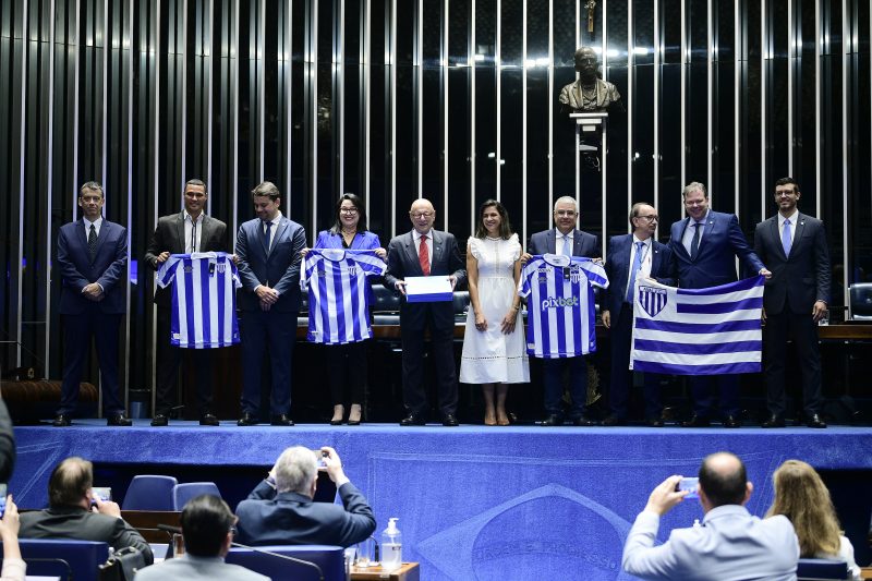 Plen&aacute;rio do Senado Federal durante sess&atilde;o especial para comemorar o centen&aacute;rio do Ava&iacute; Futebol Esporte – Foto: Pedro Fran&ccedil;a/Ag&ecirc;ncia Senado/ND