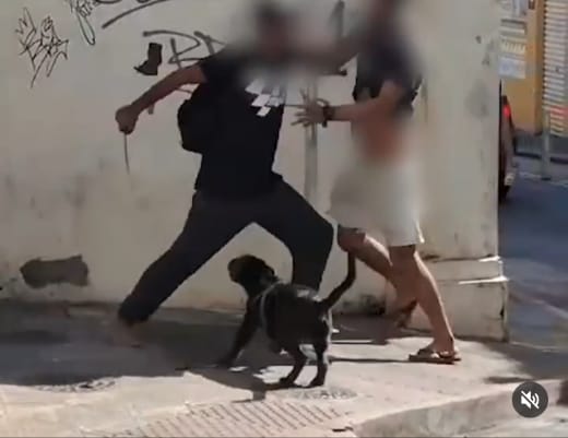 Moradores em situa&ccedil;&atilde;o de rua entraram em luta corporal na rua Esteves Jr. – Foto: Divulga&ccedil;&atilde;o/ND