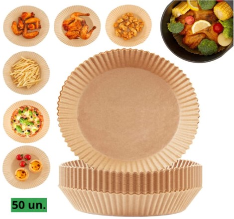 Formas de papel s&atilde;o descart&aacute;veis e ajudam a n&atilde;o sujar a fritadeira – Foto: Amazon/Divulga&ccedil;&atilde;o/ND