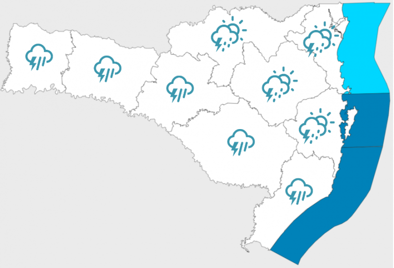 Chuvas e temporais ao longo do sábado em Santa Catarina. &#8211; Foto: Defesa Civil/Divulgação/ND