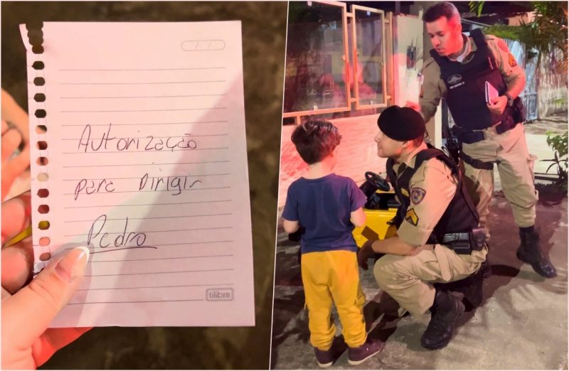 Garotinho ainda ganhou uma 'habilitação' 