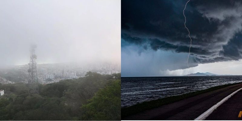 temperatura baixa, temporais, nevoeiros e chuvas em SC