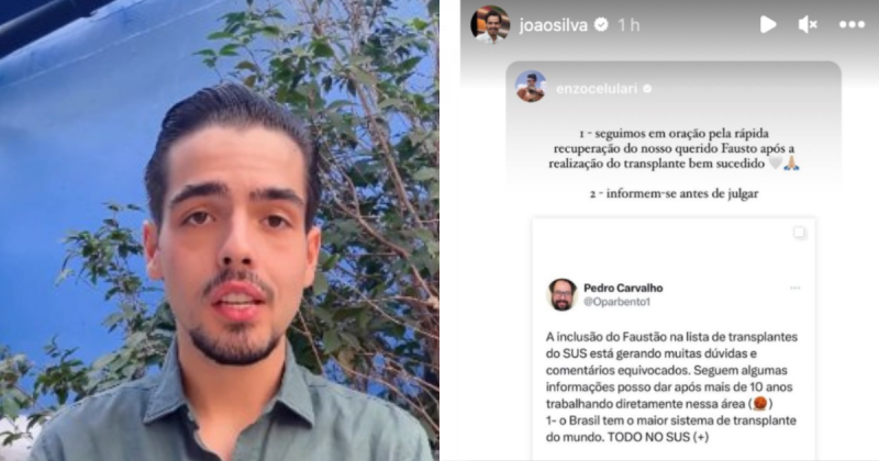 Filho do apresentador Faustão publicou post após questionamentos nas redes sociais se haveria condições de furar a fila de órgãos 