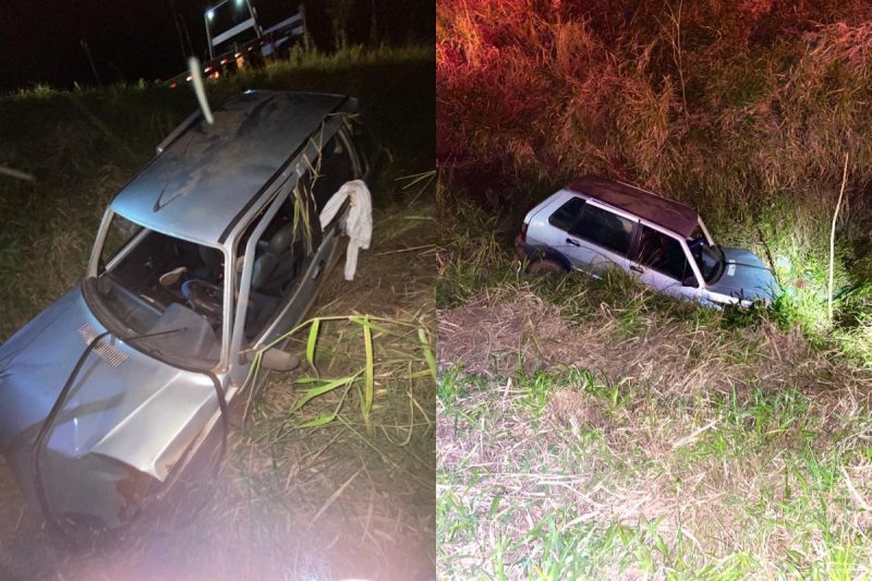 Quatro homens estavam no carro. 