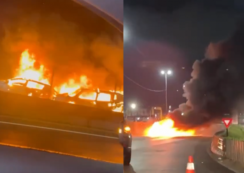 The cars engulfed in flames were unrecognizable - Photo: Social Networks / Reproduction / ND