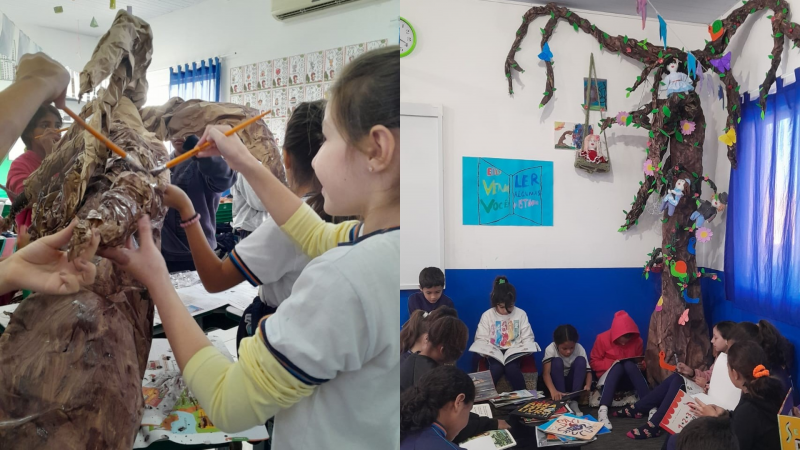 O espaço, confortável e criado por eles, incentiva a leitura