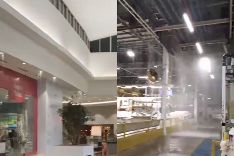 Empresas registraram infiltra&ccedil;&otilde;es no teto por conta das chuvas – Foto: Internet/Reprodu&ccedil;&atilde;o/ND