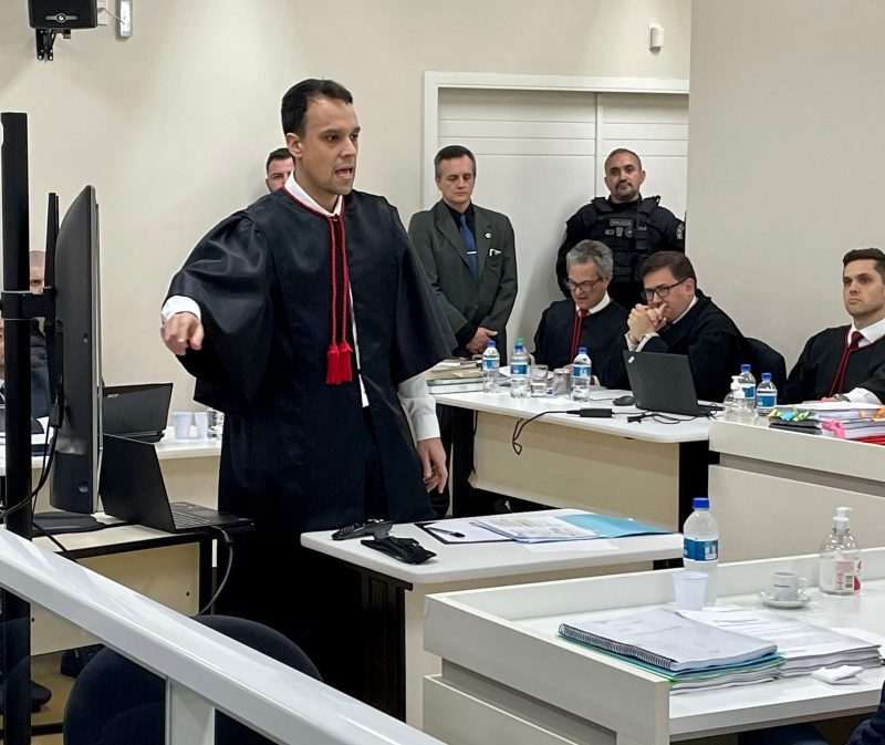 Promotor de Justiça Bruno Poerschke Vieira reforçou a tese do Ministério Público pela condenação do acusado. – Foto: MPSC/Divulgação/ND