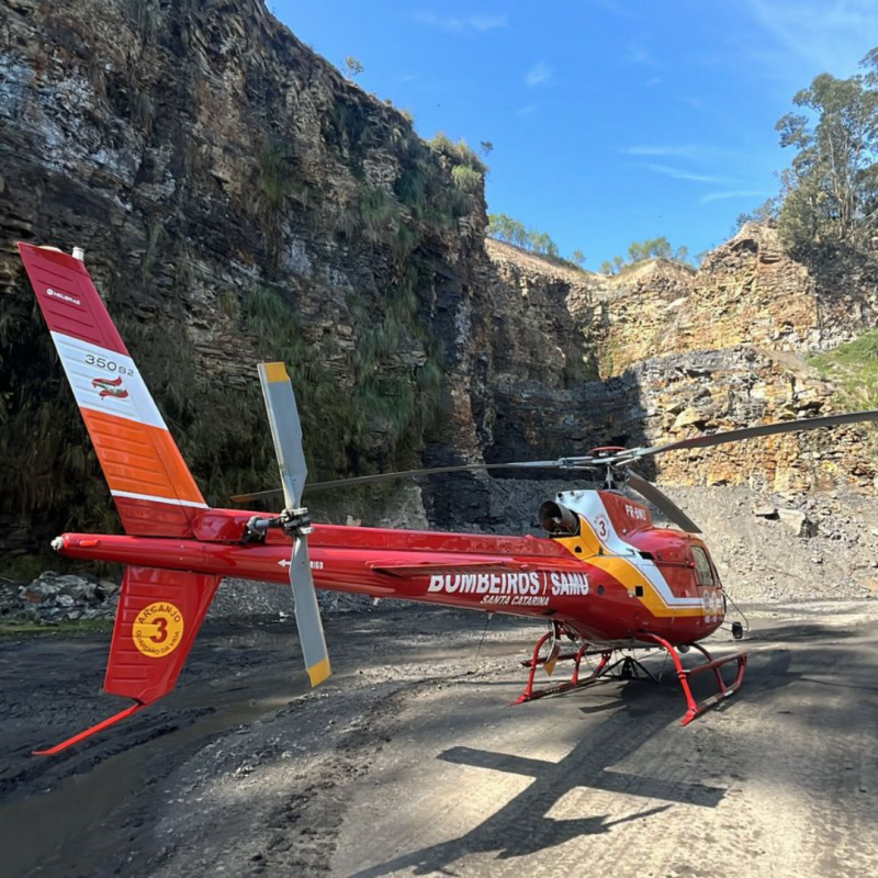 O arcanjo-03 precisou ser acionado para atender o trabalhador 
